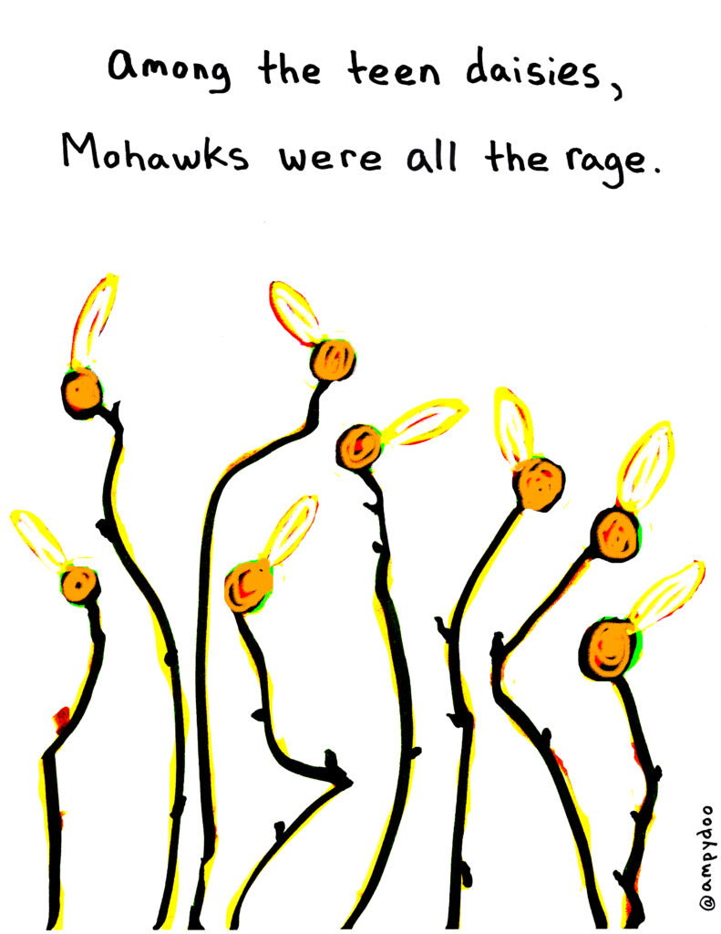 Among the teen daisies, Mohawks were all the rage